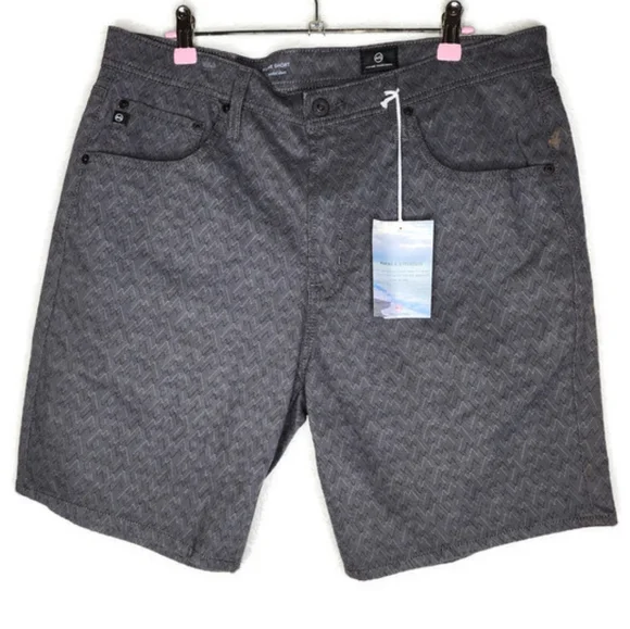 AG Men's Kline Jacquard Shorts in Chellberg Light Sterling Size 34 New With Tags